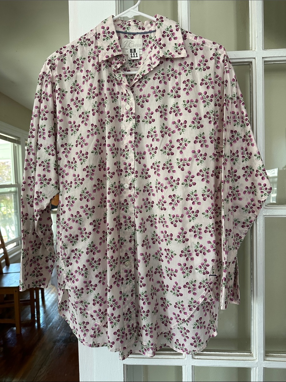 J. Crew Women’s Button-down Shirt with Pink raspberry Print